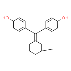 ChemSpider 2D Image | 4,4'-{[(3R)-3-Methylcyclohexylidene]methylene}diphenol | C20H22O2