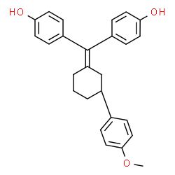 ChemSpider 2D Image | 4,4'-{[(3S)-3-(4-Methoxyphenyl)cyclohexylidene]methylene}diphenol | C26H26O3