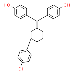 ChemSpider 2D Image | 4,4'-{[(3S)-3-(4-Hydroxyphenyl)cyclohexylidene]methylene}diphenol | C25H24O3