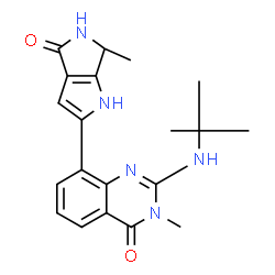 ChemSpider 2D Image | 2-(Tert-Butylamino)-3-Methyl-8-[(6r)-6-Methyl-4-Oxo-1,4,5,6-Tetrahydropyrrolo[3,4-B]pyrrol-2-Yl]quinazolin-4(3h)-One | C20H23N5O2