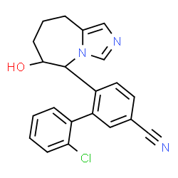 ChemSpider 2D Image | 2'-Chloro-6-[(5S,6S)-6-hydroxy-6,7,8,9-tetrahydro-5H-imidazo[1,5-a]azepin-5-yl]-3-biphenylcarbonitrile | C21H18ClN3O