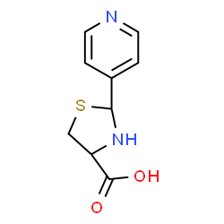 ChemSpider 2D Image | (2S,4S)-2-(4-Pyridinyl)-1,3-thiazolidine-4-carboxylic acid | C9H10N2O2S