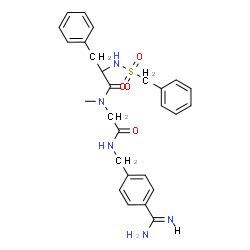 ChemSpider 2D Image | N-(Benzylsulfonyl)-D-phenylalanyl-N-(4-carbamimidoylbenzyl)-N~2~-methylglycinamide | C27H31N5O4S