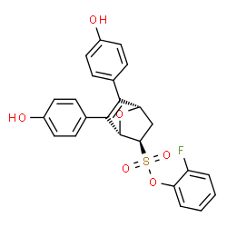 ChemSpider 2D Image | 2-Fluorophenyl (1S,2R,4S)-5,6-bis(4-hydroxyphenyl)-7-oxabicyclo[2.2.1]hept-5-ene-2-sulfonate | C24H19FO6S