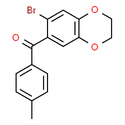 ChemSpider 2D Image | (7-Bromo-2,3-dihydro-1,4-benzodioxin-6-yl)(4-methylphenyl)methanone | C16H13BrO3