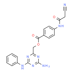 ChemSpider 2D Image | (4-Amino-6-anilino-1,3,5-triazin-2-yl)methyl 4-[(cyanoacetyl)amino]benzoate | C20H17N7O3