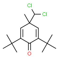 ChemSpider 2D Image | 2,6-di-tert-butyl-4-(dichloromethyl)-4-methylcyclohexa-2,5-dien-1-one | C16H24Cl2O