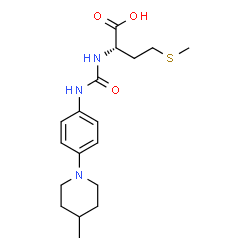 ChemSpider 2D Image | N-{[4-(4-Methyl-1-piperidinyl)phenyl]carbamoyl}-L-methionine | C18H27N3O3S