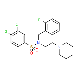 ChemSpider 2D Image | 3,4-Dichloro-N-(2-chlorobenzyl)-N-[2-(1-piperidinyl)ethyl]benzenesulfonamide | C20H23Cl3N2O2S