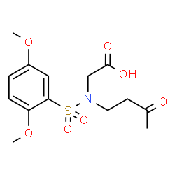 ChemSpider 2D Image | N-[(2,5-Dimethoxyphenyl)sulfonyl]-N-(3-oxobutyl)glycine | C14H19NO7S