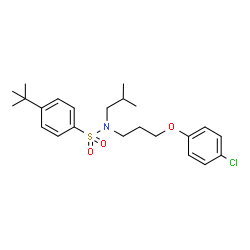 ChemSpider 2D Image | N-[3-(4-Chlorophenoxy)propyl]-N-isobutyl-4-(2-methyl-2-propanyl)benzenesulfonamide | C23H32ClNO3S
