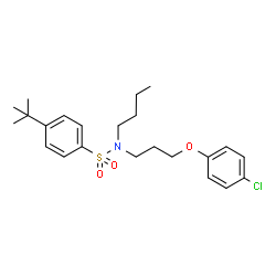 ChemSpider 2D Image | N-Butyl-N-[3-(4-chlorophenoxy)propyl]-4-(2-methyl-2-propanyl)benzenesulfonamide | C23H32ClNO3S