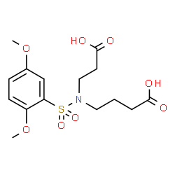 ChemSpider 2D Image | 4-{(2-Carboxyethyl)[(2,5-dimethoxyphenyl)sulfonyl]amino}butanoic acid | C15H21NO8S