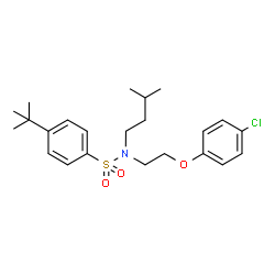 ChemSpider 2D Image | N-[2-(4-Chlorophenoxy)ethyl]-N-(3-methylbutyl)-4-(2-methyl-2-propanyl)benzenesulfonamide | C23H32ClNO3S