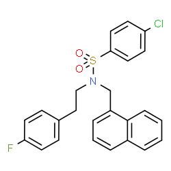 ChemSpider 2D Image | 4-Chloro-N-[2-(4-fluorophenyl)ethyl]-N-(1-naphthylmethyl)benzenesulfonamide | C25H21ClFNO2S