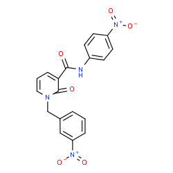 ChemSpider 2D Image | 1-(3-Nitrobenzyl)-N-(4-nitrophenyl)-2-oxo-1,2-dihydro-3-pyridinecarboxamide | C19H14N4O6