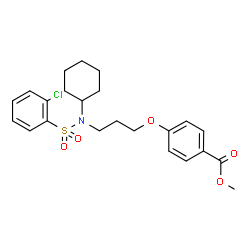 ChemSpider 2D Image | Methyl 4-(3-{[(2-chlorophenyl)sulfonyl](cyclohexyl)amino}propoxy)benzoate | C23H28ClNO5S