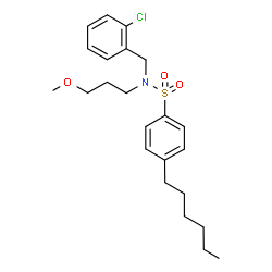 ChemSpider 2D Image | N-(2-Chlorobenzyl)-4-hexyl-N-(3-methoxypropyl)benzenesulfonamide | C23H32ClNO3S