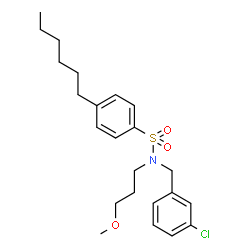 ChemSpider 2D Image | N-(3-Chlorobenzyl)-4-hexyl-N-(3-methoxypropyl)benzenesulfonamide | C23H32ClNO3S
