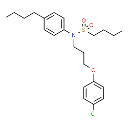 ChemSpider 2D Image | N-(4-Butylphenyl)-N-[3-(4-chlorophenoxy)propyl]-1-butanesulfonamide | C23H32ClNO3S