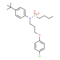 ChemSpider 2D Image | N-[3-(4-Chlorophenoxy)propyl]-N-[4-(2-methyl-2-propanyl)phenyl]-1-butanesulfonamide | C23H32ClNO3S