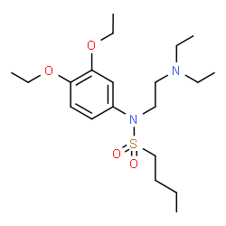ChemSpider 2D Image | N-(3,4-Diethoxyphenyl)-N-[2-(diethylamino)ethyl]-1-butanesulfonamide | C20H36N2O4S