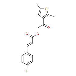 ChemSpider 2D Image | 2-(2,5-Dimethyl-3-thienyl)-2-oxoethyl (2E)-3-(4-fluorophenyl)acrylate | C17H15FO3S