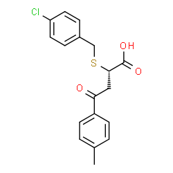ChemSpider 2D Image | (2S)-2-[(4-Chlorobenzyl)sulfanyl]-4-(4-methylphenyl)-4-oxobutanoic acid | C18H17ClO3S