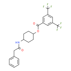 ChemSpider 2D Image | 4-[(Phenylacetyl)amino]cyclohexyl 3,5-bis(trifluoromethyl)benzoate | C23H21F6NO3