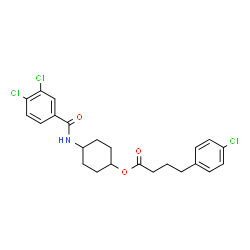 ChemSpider 2D Image | 4-[(3,4-Dichlorobenzoyl)amino]cyclohexyl 4-(4-chlorophenyl)butanoate | C23H24Cl3NO3