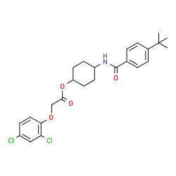 ChemSpider 2D Image | 4-{[4-(2-Methyl-2-propanyl)benzoyl]amino}cyclohexyl (2,4-dichlorophenoxy)acetate | C25H29Cl2NO4