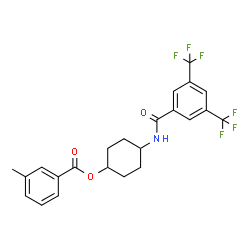 ChemSpider 2D Image | 4-{[3,5-Bis(trifluoromethyl)benzoyl]amino}cyclohexyl 3-methylbenzoate | C23H21F6NO3