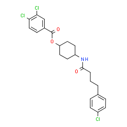 ChemSpider 2D Image | 4-{[4-(4-Chlorophenyl)butanoyl]amino}cyclohexyl 3,4-dichlorobenzoate | C23H24Cl3NO3