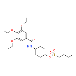 ChemSpider 2D Image | 4-[(3,4,5-Triethoxybenzoyl)amino]cyclohexyl 1-butanesulfonate | C23H37NO7S