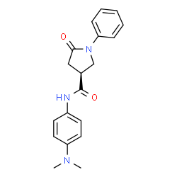 ChemSpider 2D Image | (3S)-N-[4-(Dimethylamino)phenyl]-5-oxo-1-phenyl-3-pyrrolidinecarboxamide | C19H21N3O2