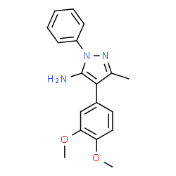ChemSpider 2D Image | 4-(3,4-Dimethoxyphenyl)-3-methyl-1-phenyl-1H-pyrazol-5-amine | C18H19N3O2