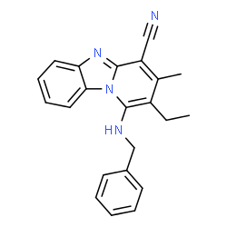 ChemSpider 2D Image | 1-(Benzylamino)-2-ethyl-3-methylpyrido[1,2-a]benzimidazole-4-carbonitrile | C22H20N4