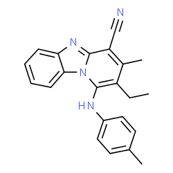 ChemSpider 2D Image | 2-Ethyl-3-methyl-1-p-tolylamino-benzo[4,5]imidazo[1,2-a]pyridine-4-carbonitrile | C22H20N4