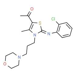 ChemSpider 2D Image | 1-{(2Z)-2-[(2-Chlorophenyl)imino]-4-methyl-3-[3-(4-morpholinyl)propyl]-2,3-dihydro-1,3-thiazol-5-yl}ethanone | C19H24ClN3O2S