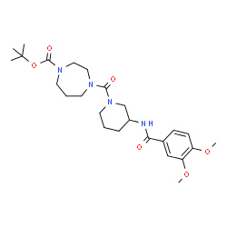 ChemSpider 2D Image | 2-Methyl-2-propanyl 4-({3-[(3,4-dimethoxybenzoyl)amino]-1-piperidinyl}carbonyl)-1,4-diazepane-1-carboxylate | C25H38N4O6