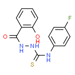 ChemSpider 2D Image | N-(4-Fluorophenyl)-2-(2-hydroxybenzoyl)hydrazinecarbothioamide | C14H12FN3O2S