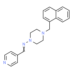ChemSpider 2D Image | N-[4-(1-Naphthylmethyl)-1-piperazinyl]-1-(4-pyridinyl)methanimine | C21H22N4