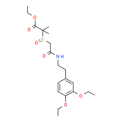 ChemSpider 2D Image | Ethyl 2-[(2-{[2-(3,4-diethoxyphenyl)ethyl]amino}-2-oxoethyl)sulfinyl]-2-methylpropanoate | C20H31NO6S