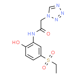 ChemSpider 2D Image | N-[5-(Ethylsulfonyl)-2-hydroxyphenyl]-2-(1H-tetrazol-1-yl)acetamide | C11H13N5O4S
