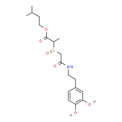 ChemSpider 2D Image | 3-Methylbutyl 2-[(2-{[2-(3,4-dimethoxyphenyl)ethyl]amino}-2-oxoethyl)sulfinyl]propanoate | C20H31NO6S
