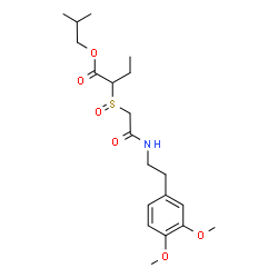 ChemSpider 2D Image | Isobutyl 2-[(2-{[2-(3,4-dimethoxyphenyl)ethyl]amino}-2-oxoethyl)sulfinyl]butanoate | C20H31NO6S