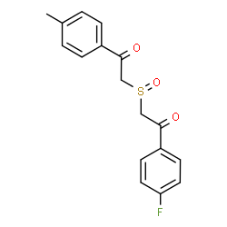 ChemSpider 2D Image | 1-(4-Fluorophenyl)-2-{[2-(4-methylphenyl)-2-oxoethyl]sulfinyl}ethanone | C17H15FO3S