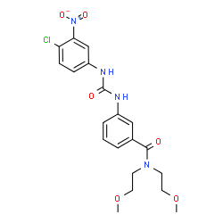 ChemSpider 2D Image | 3-{[(4-Chloro-3-nitrophenyl)carbamoyl]amino}-N,N-bis(2-methoxyethyl)benzamide | C20H23ClN4O6