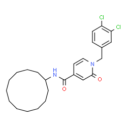 ChemSpider 2D Image | N-Cyclododecyl-1-(3,4-dichlorobenzyl)-2-oxo-1,2-dihydro-4-pyridinecarboxamide | C25H32Cl2N2O2