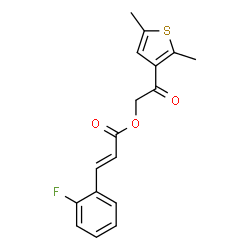 ChemSpider 2D Image | 2-(2,5-Dimethyl-3-thienyl)-2-oxoethyl (2E)-3-(2-fluorophenyl)acrylate | C17H15FO3S